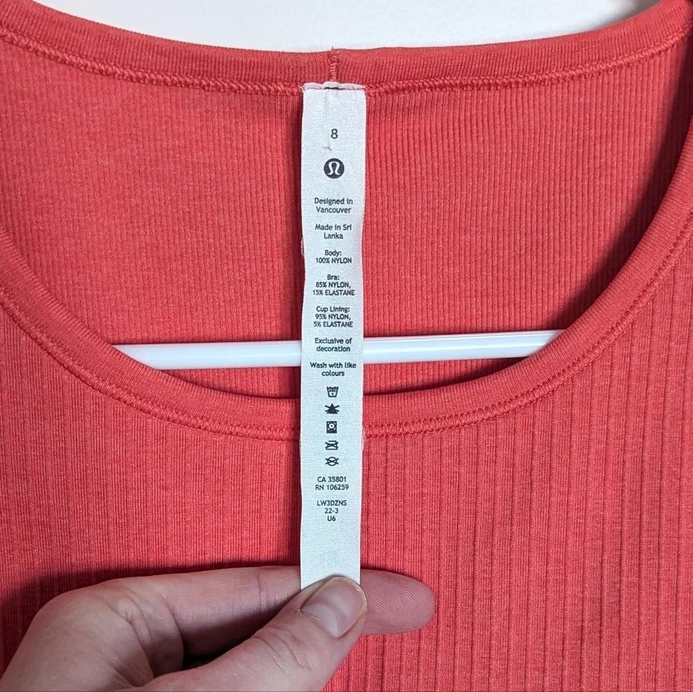 Lululemon Ebb To Street Long Sleeve Crop - Coral sz 8